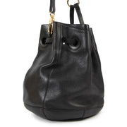Delvaux Black Bucket Bag