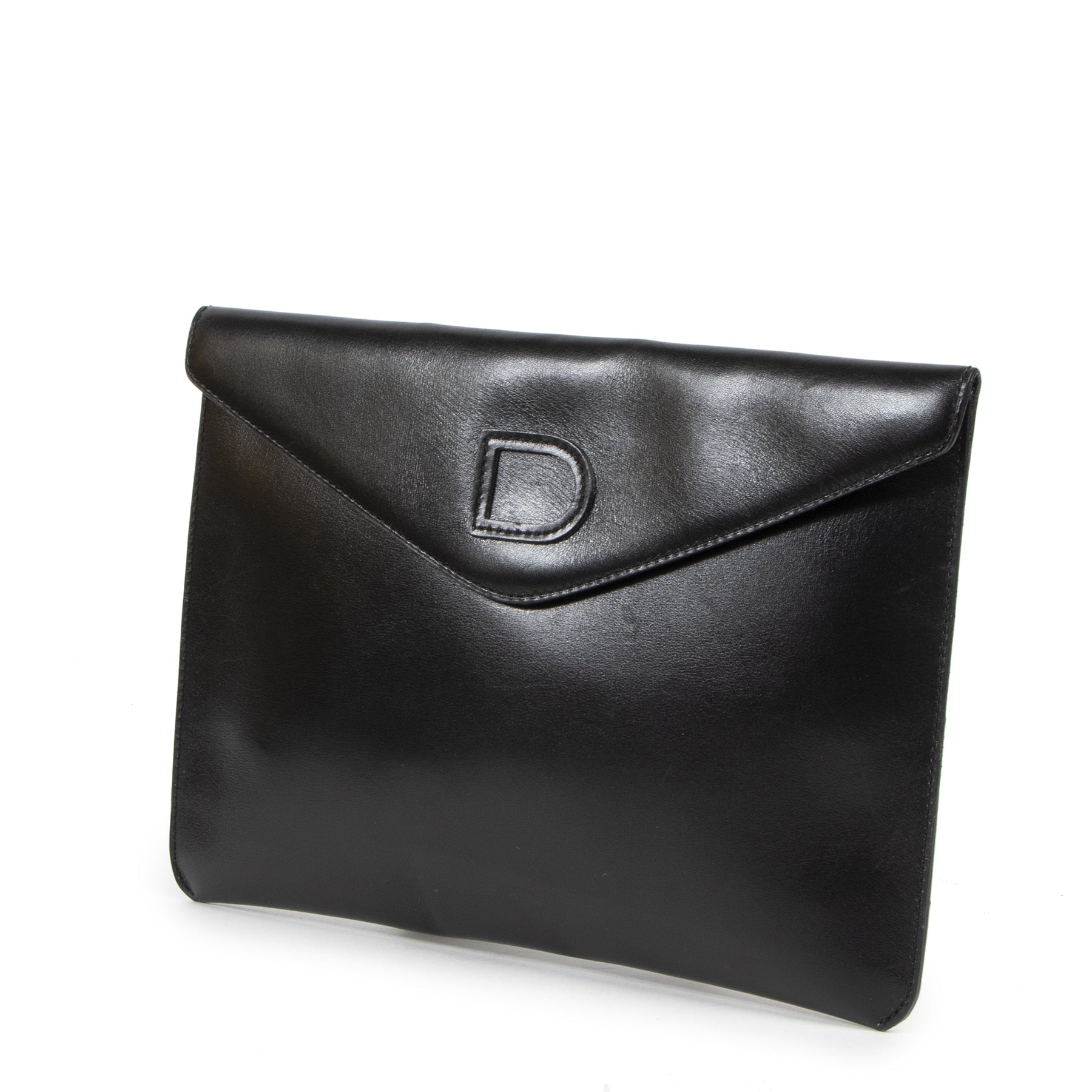 acheter en ligne seconde main Delvaux Black Enveloppe Clutch
