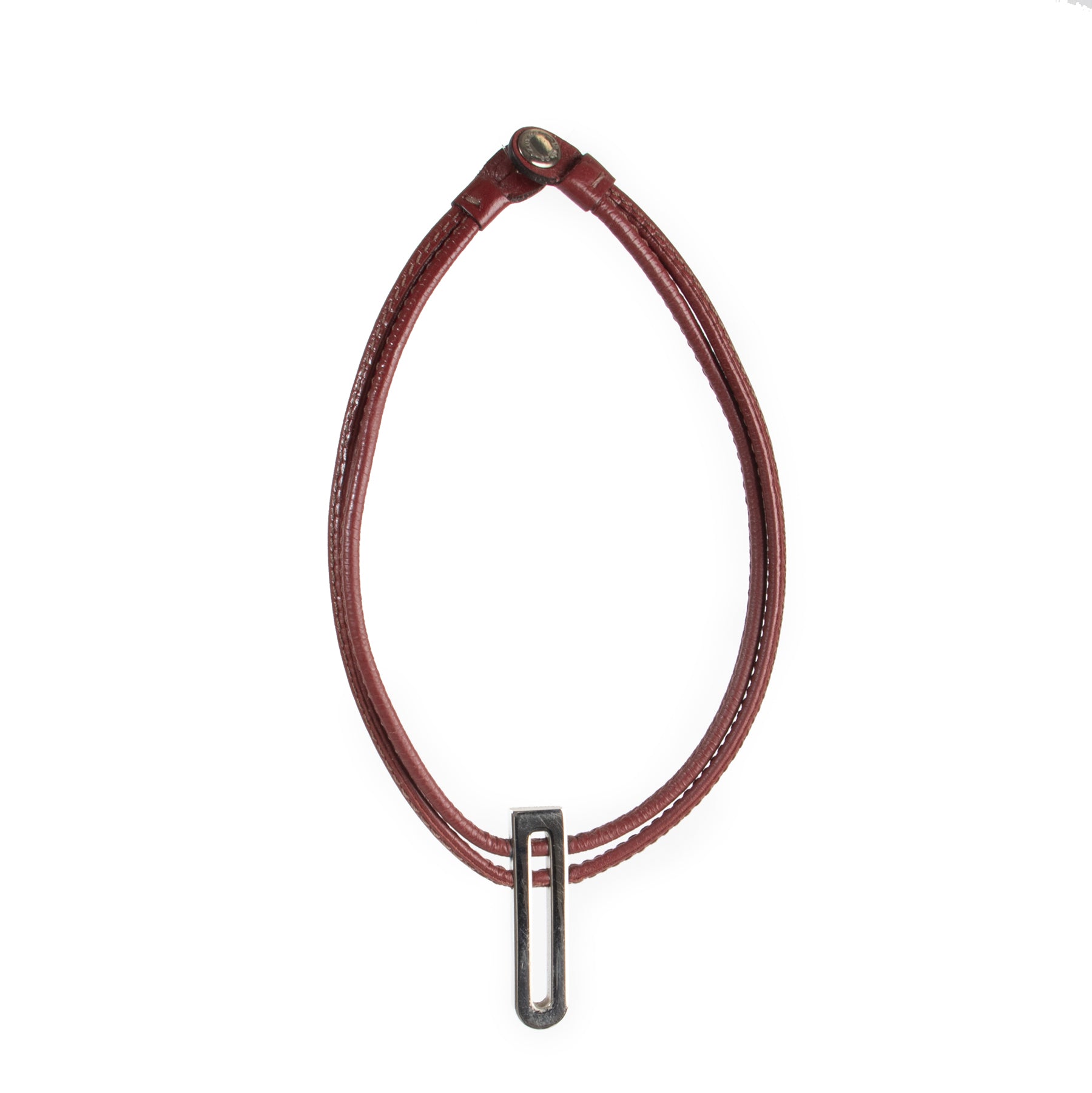 Delvaux Burgundy D Necklace for the best price at Labellov secondhand luxury