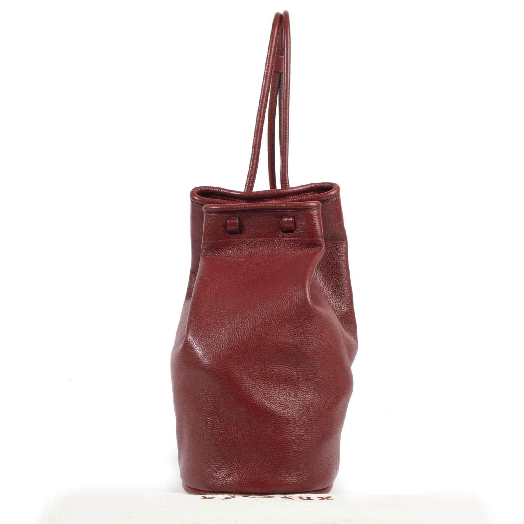 Deux De Delvaux Red Leather Bucket Bag