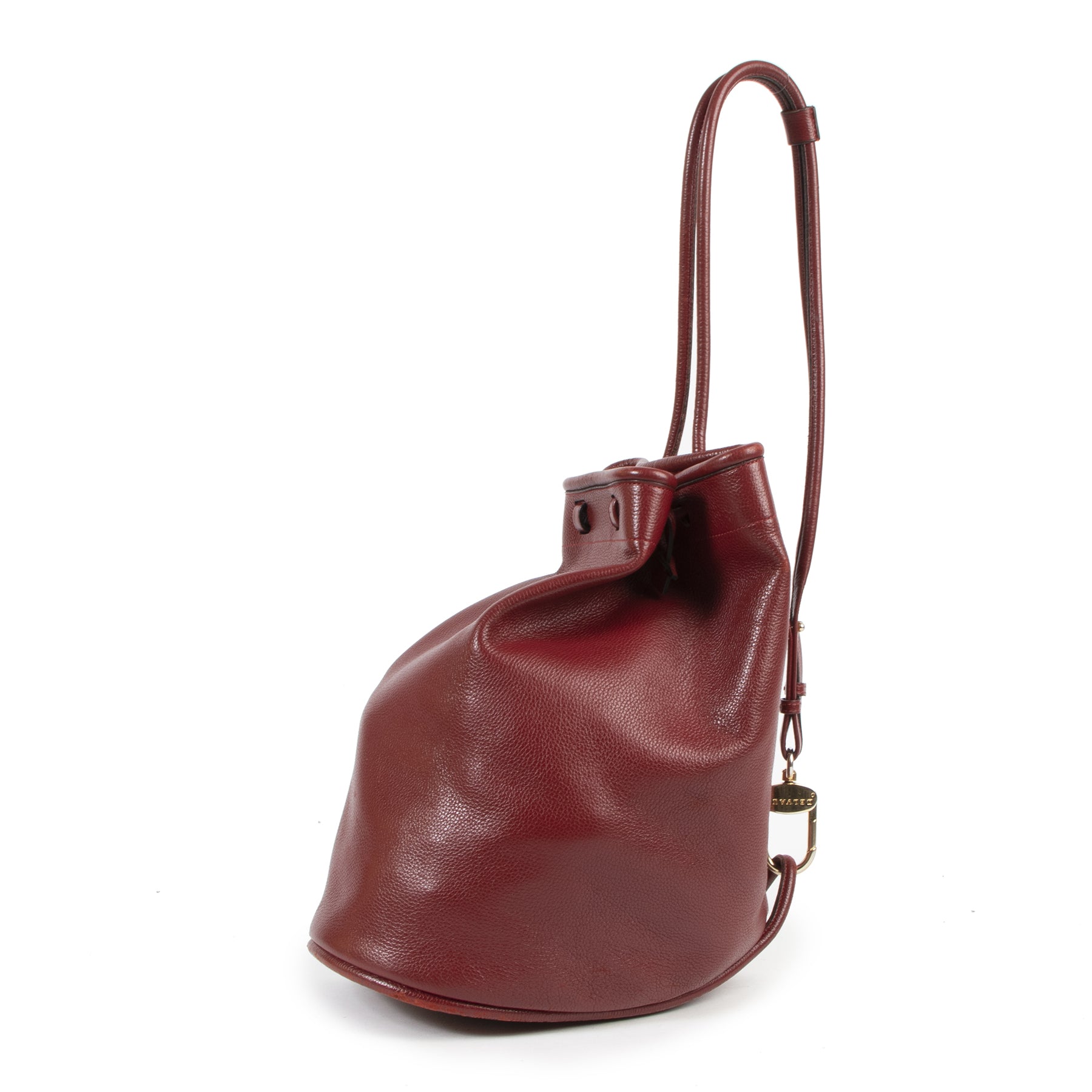Deux De Delvaux Red Leather Bucket Bag