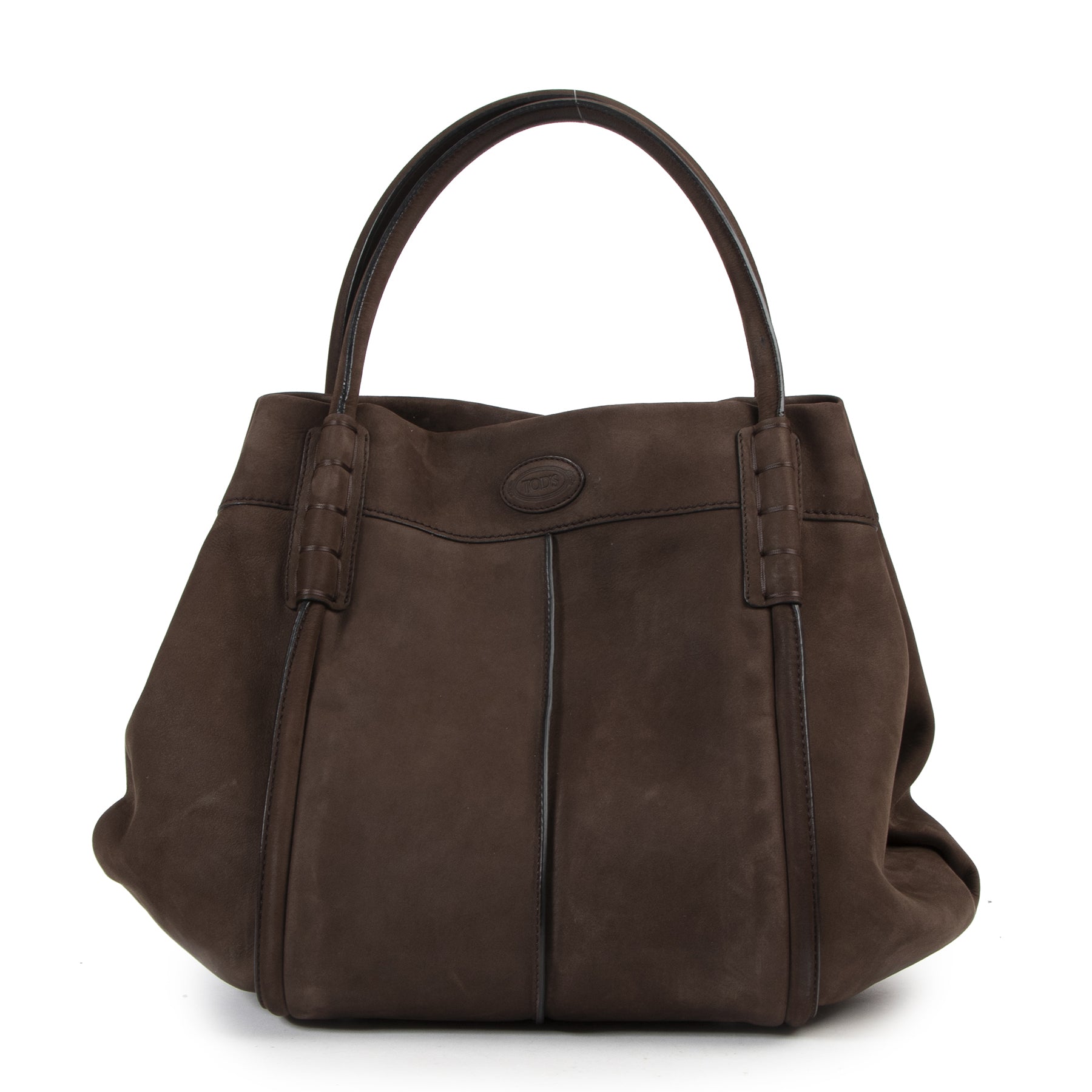 Tod's Brown Nubuck Leather Shopping Tote
