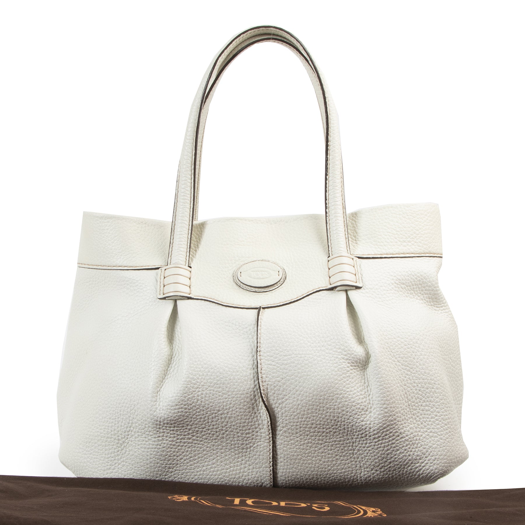 Tod's Cream Leather Tote Bag