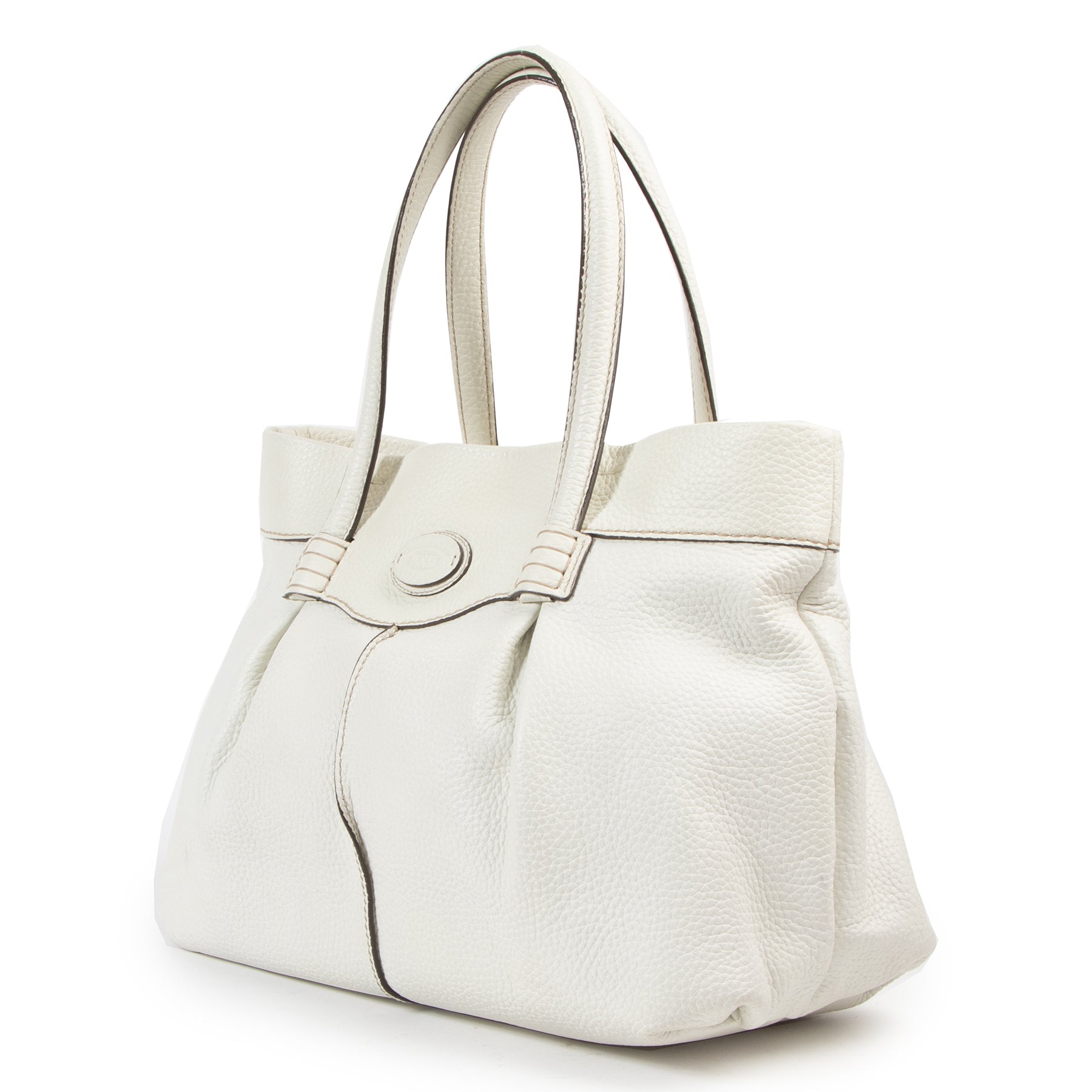 Tod's Cream Leather Tote Bag