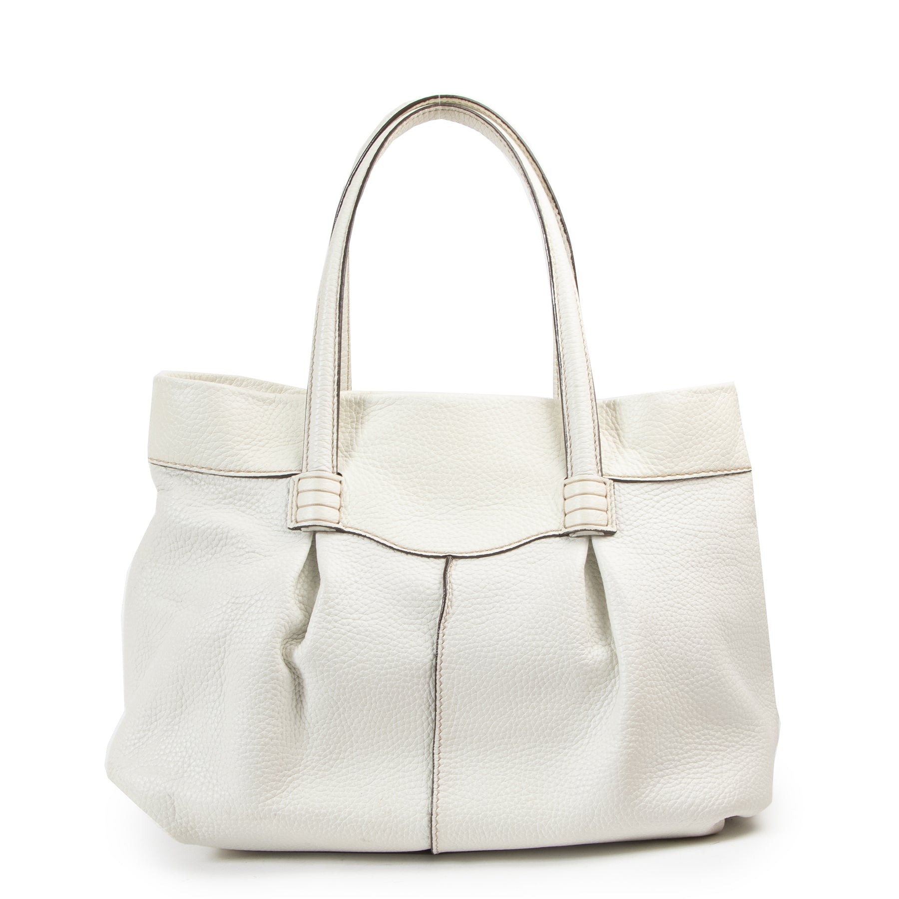 Tod's Cream Leather Tote Bag aan de beste prijs bij Labellov