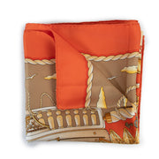 Hermès Paris Railings Orange Carré Scarf