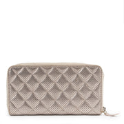 Authentieke Tweedehands Chanel Rose Gold Quilted Leather Zippy Wallet juiste prijs veilig online shoppen luxe merken webshop winkelen Antwerpen België mode fashion