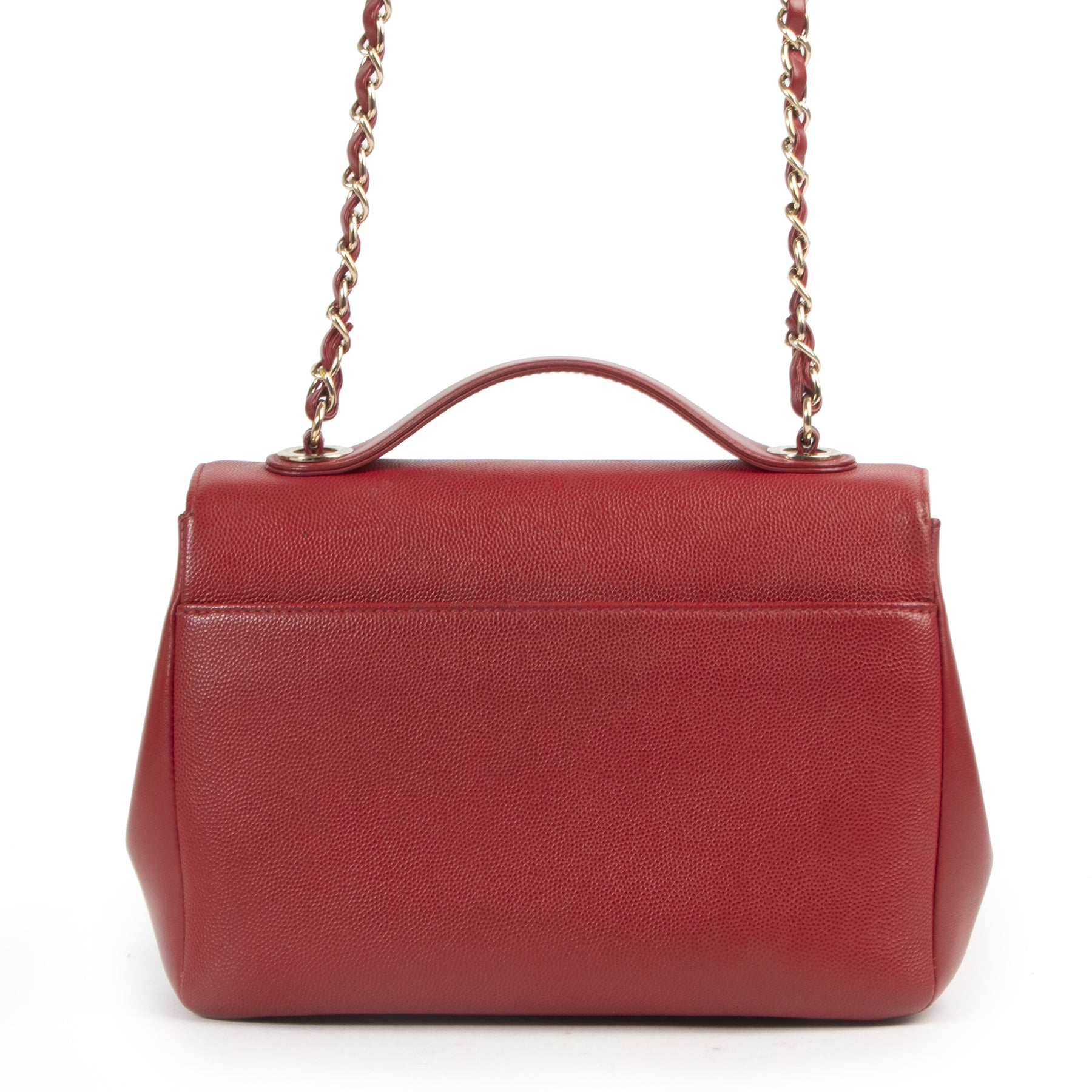 Authentieke Tweedehands Chanel Red Caviar Quilted Business Affinity Flap Bag juiste prijs veilig online shoppen luxe merken webshop winkelen Antwerpen België mode fashion