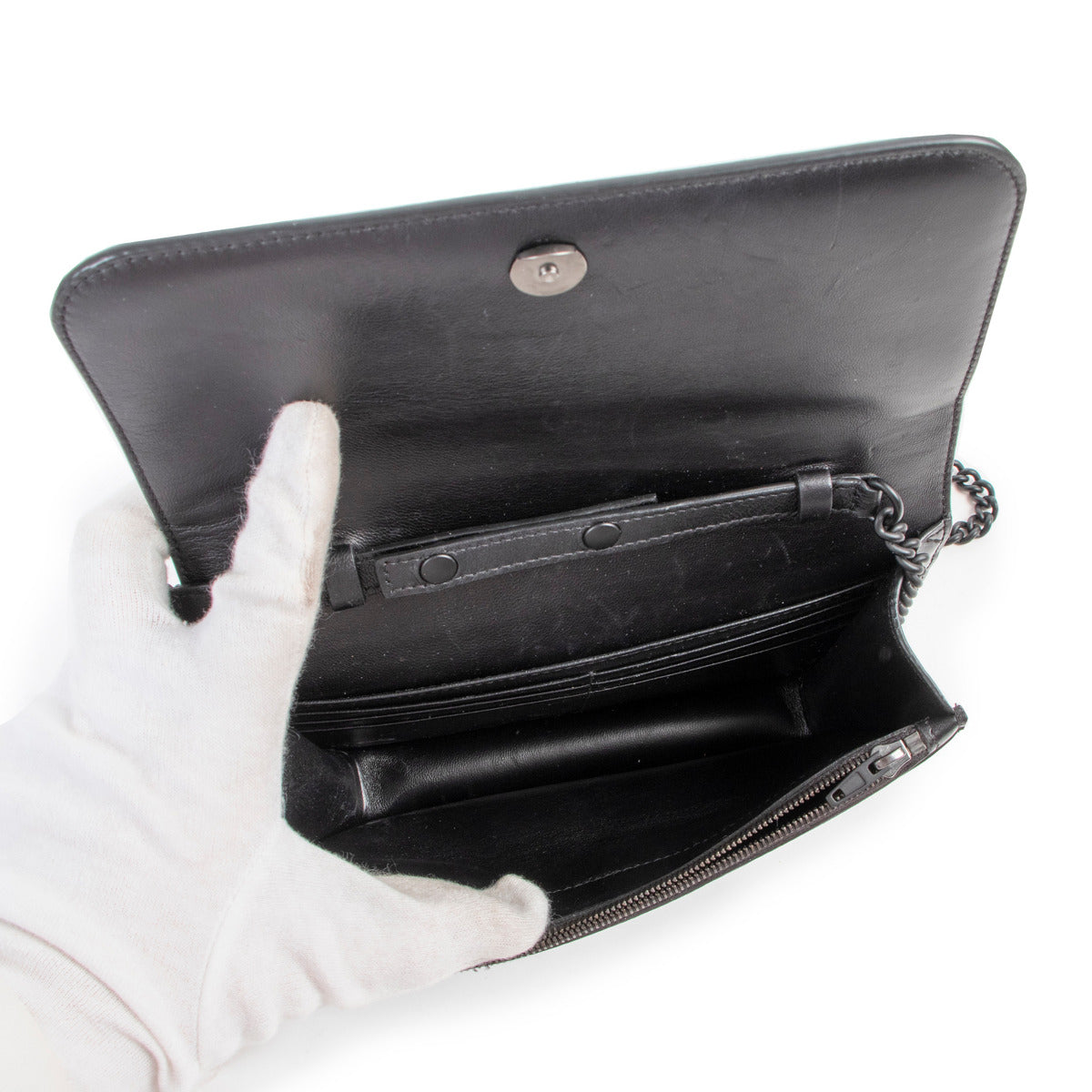 Balenciaga Black B Wallet on Chain Crossbody
