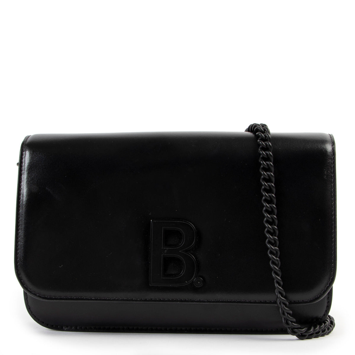 Balenciaga Black B Wallet on Chain Crossbody