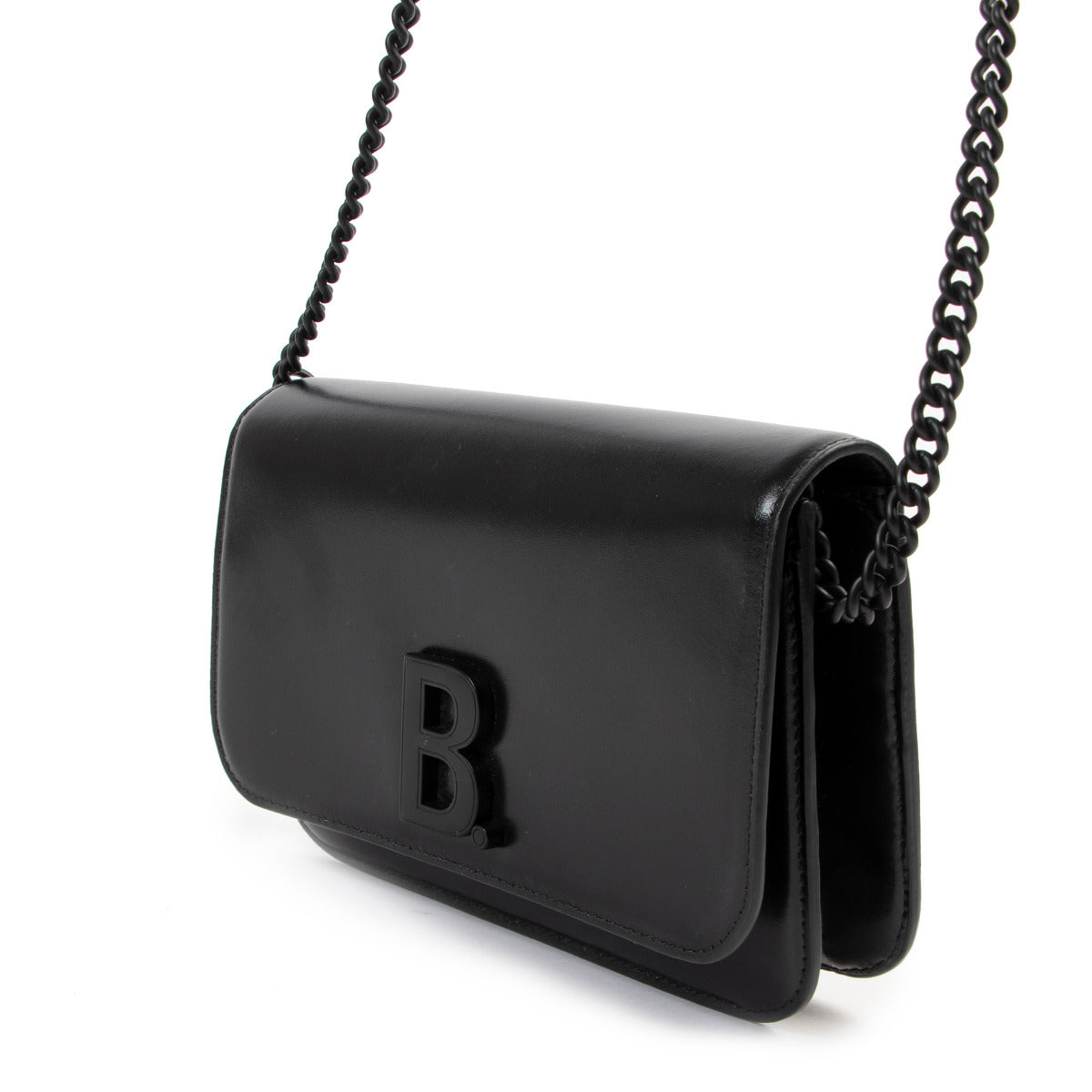 Balenciaga Black B Wallet on Chain Crossbody