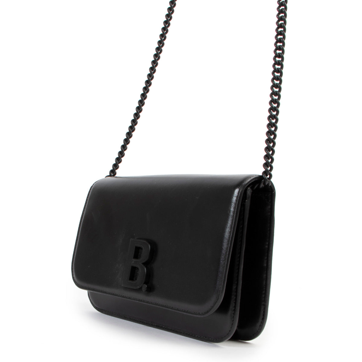 Balenciaga Black B Wallet on Chain Crossbody
