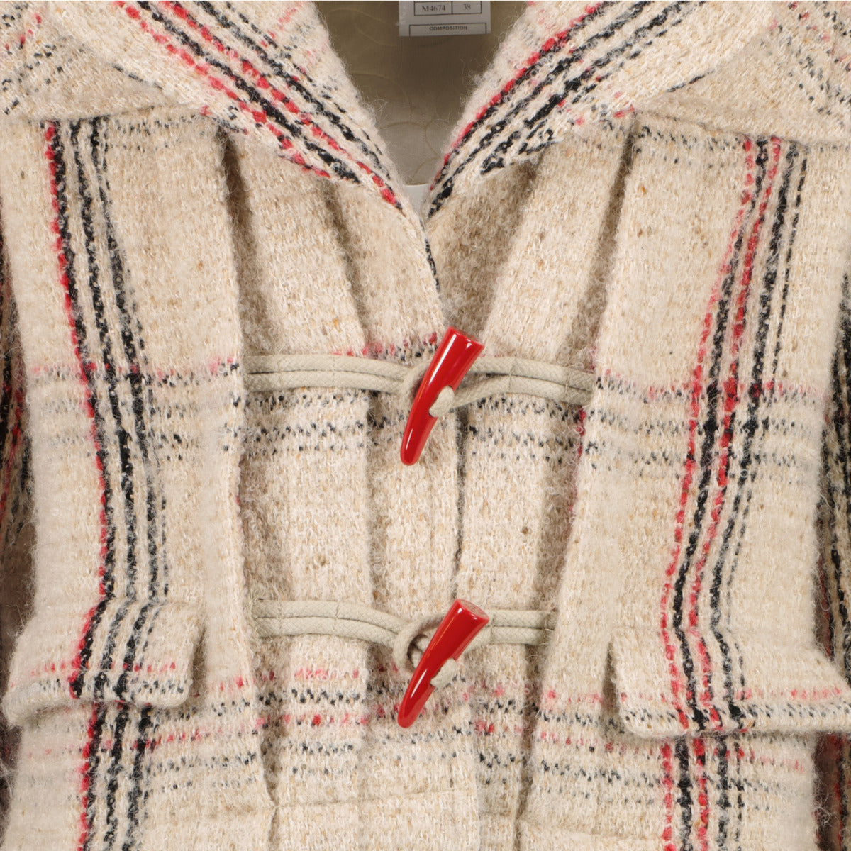 Chanel Beige Wool Tweed Coat - Size 38