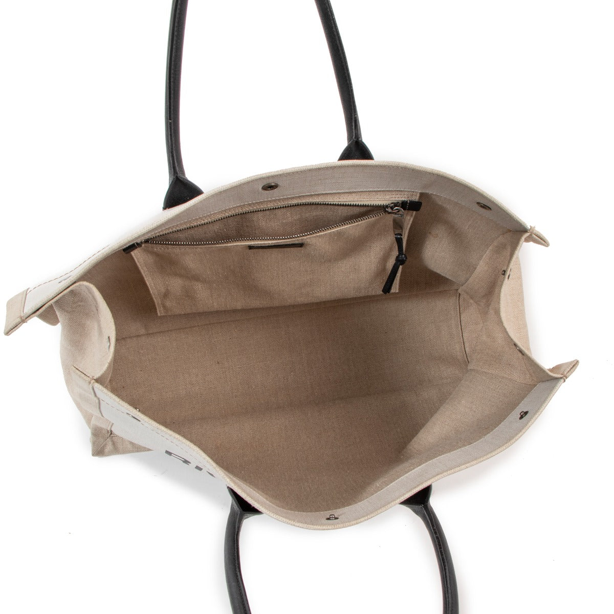 Saint Laurent Rive Gauche Beige Canvas Tote Bag