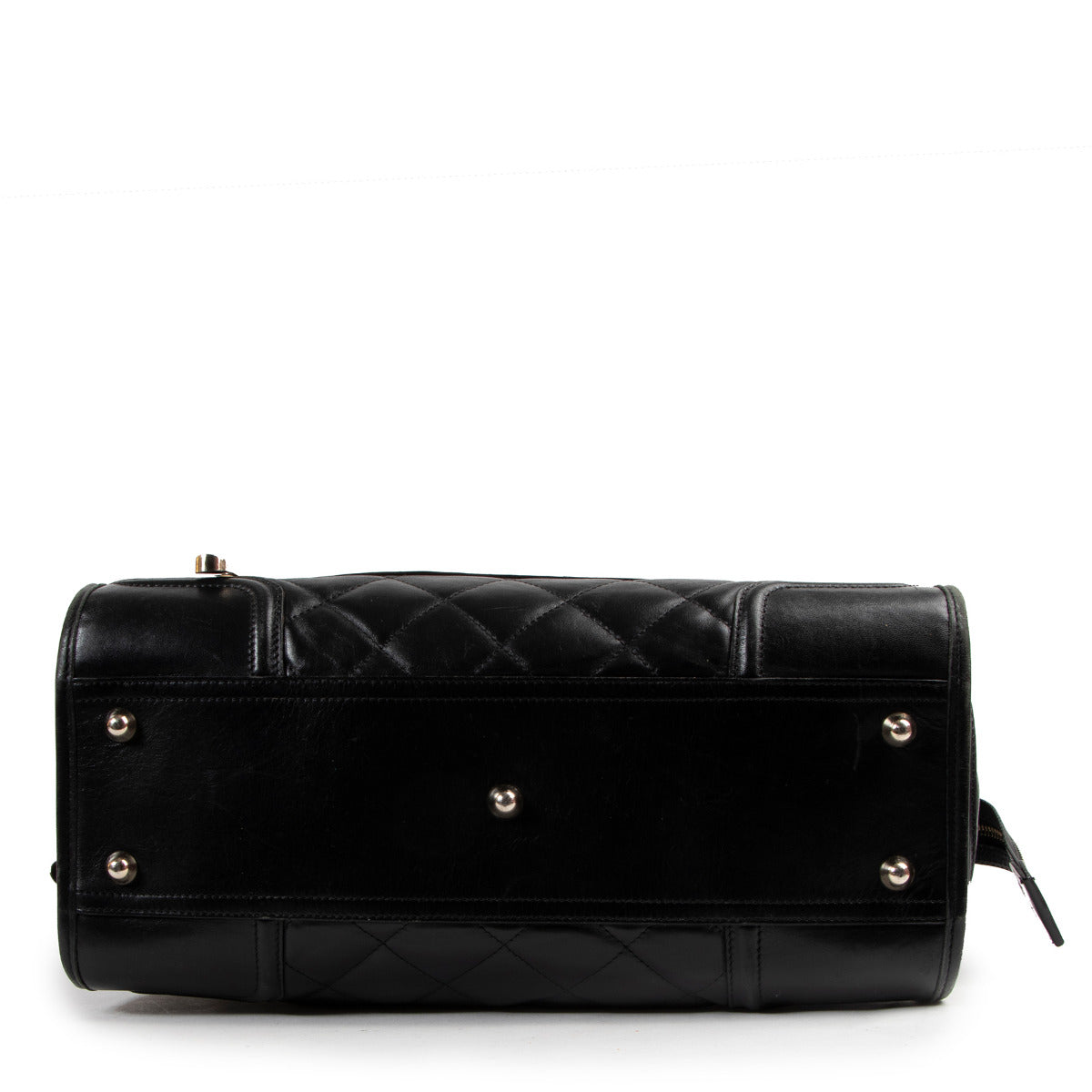 Burberry Black Quilted Leather Manor Satchel Shoulder Bag