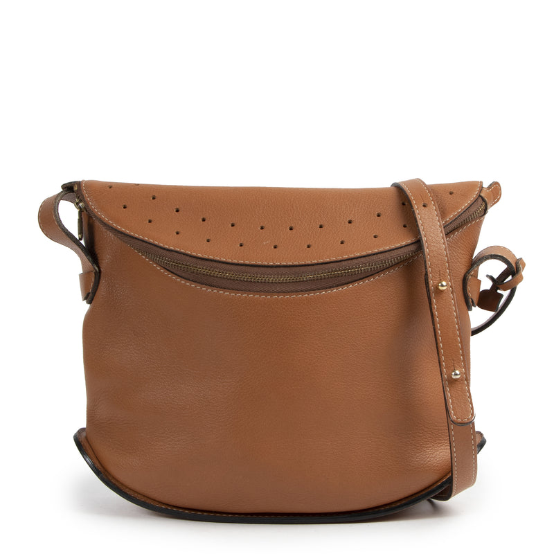 koop veilig online tegen de beste prijs Delvaux Cognac Crossbody Bag