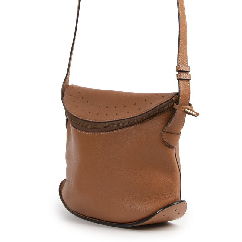 Delvaux Cognac Crossbody Bag