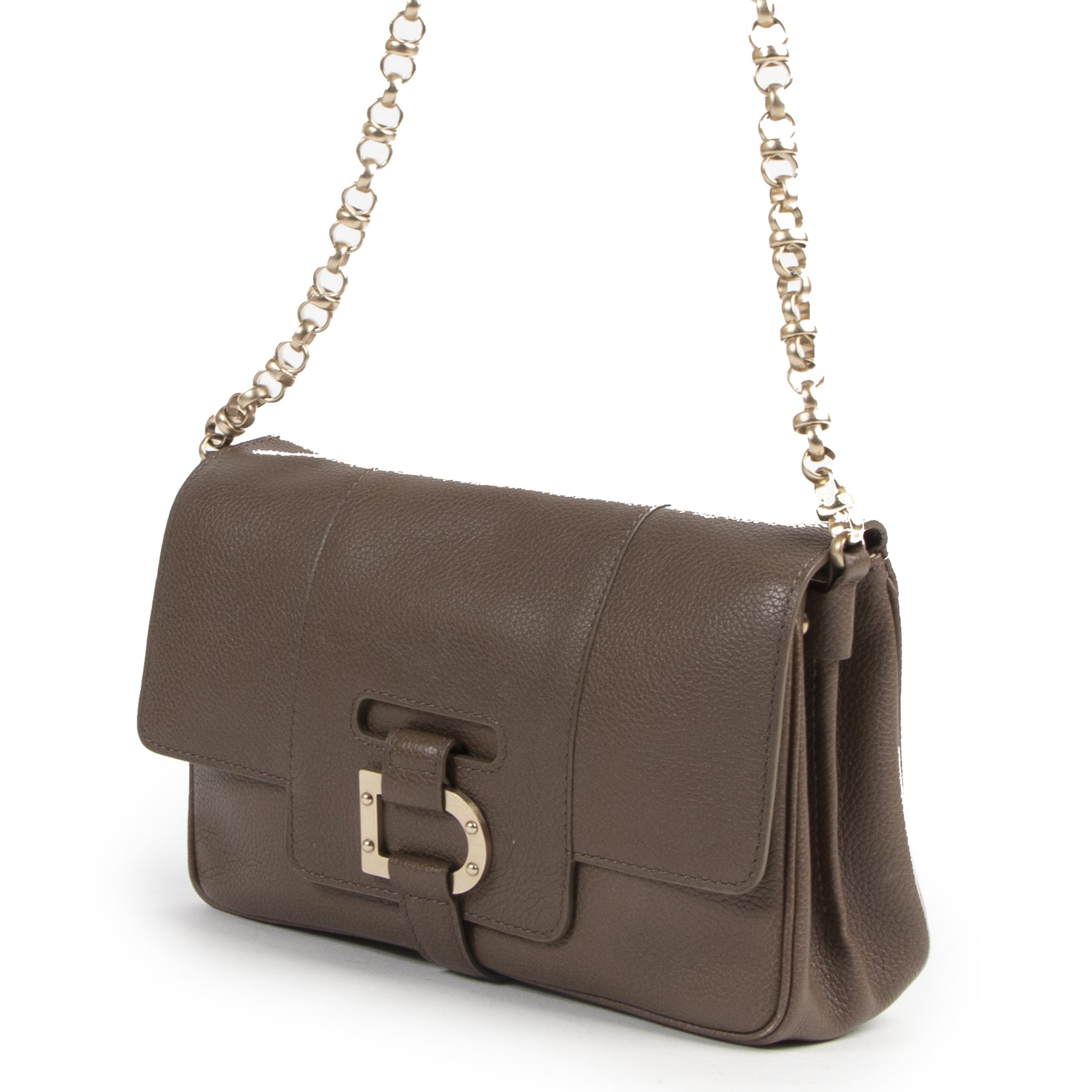 Delvaux Taupe Brown Shoulder Bag