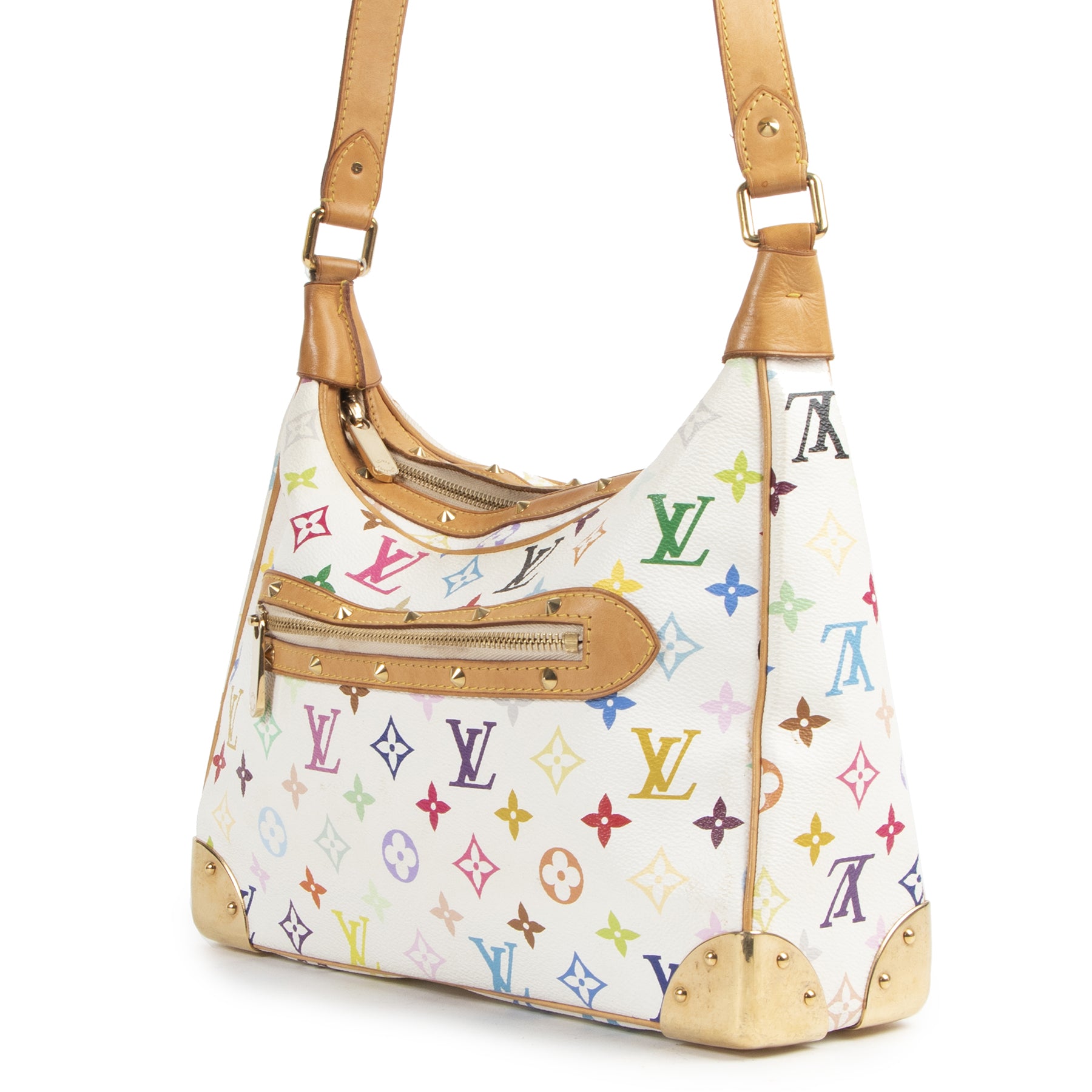Authentieke Tweedehands Louis Vuitton Multi Color Takashi Murakami Boulogne Bag juiste prijs veilig online shoppen luxe merken webshop winkelen Antwerpen België mode fashion