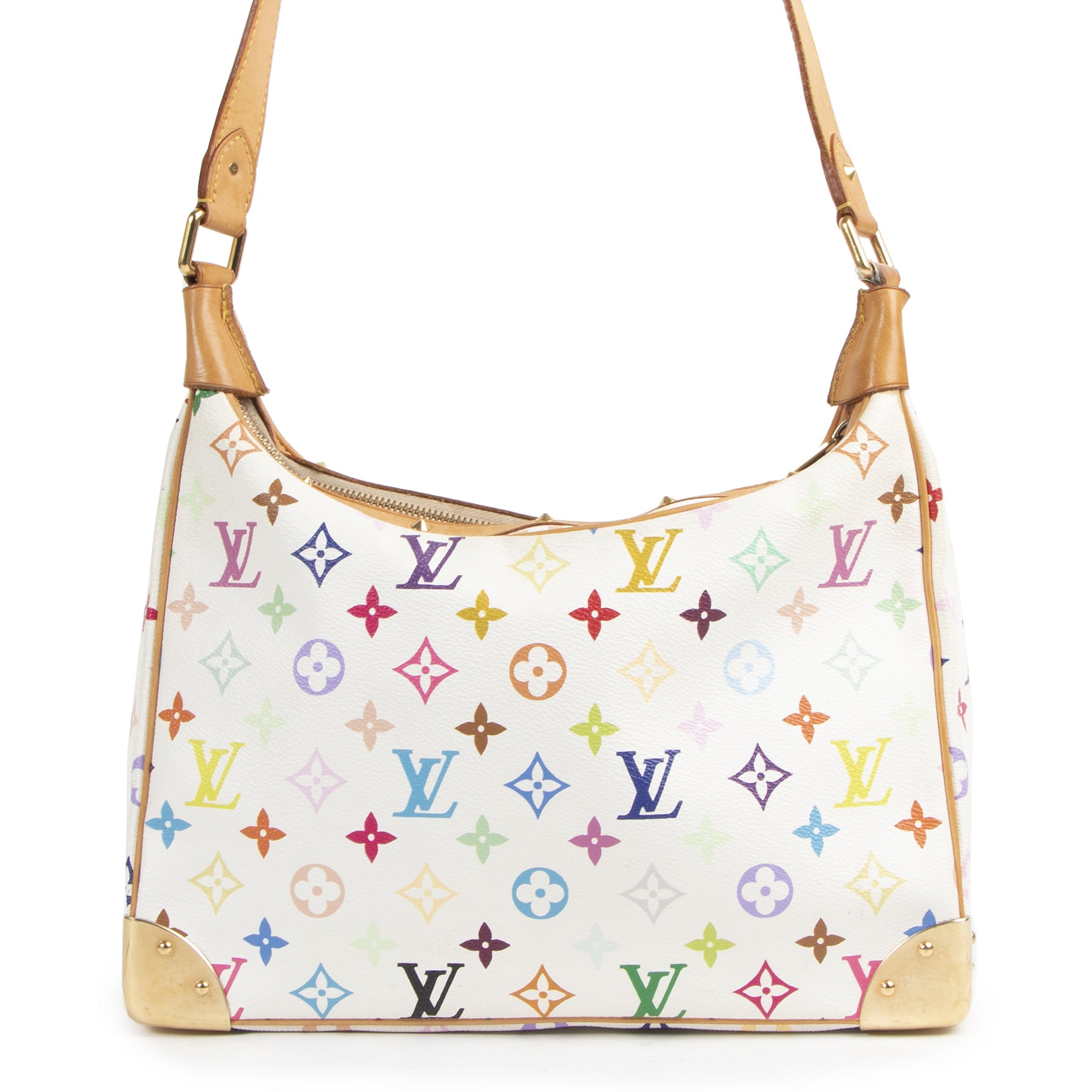 Authentieke Tweedehands Louis Vuitton Multi Color Takashi Murakami Boulogne Bag juiste prijs veilig online shoppen luxe merken webshop winkelen Antwerpen België mode fashion
