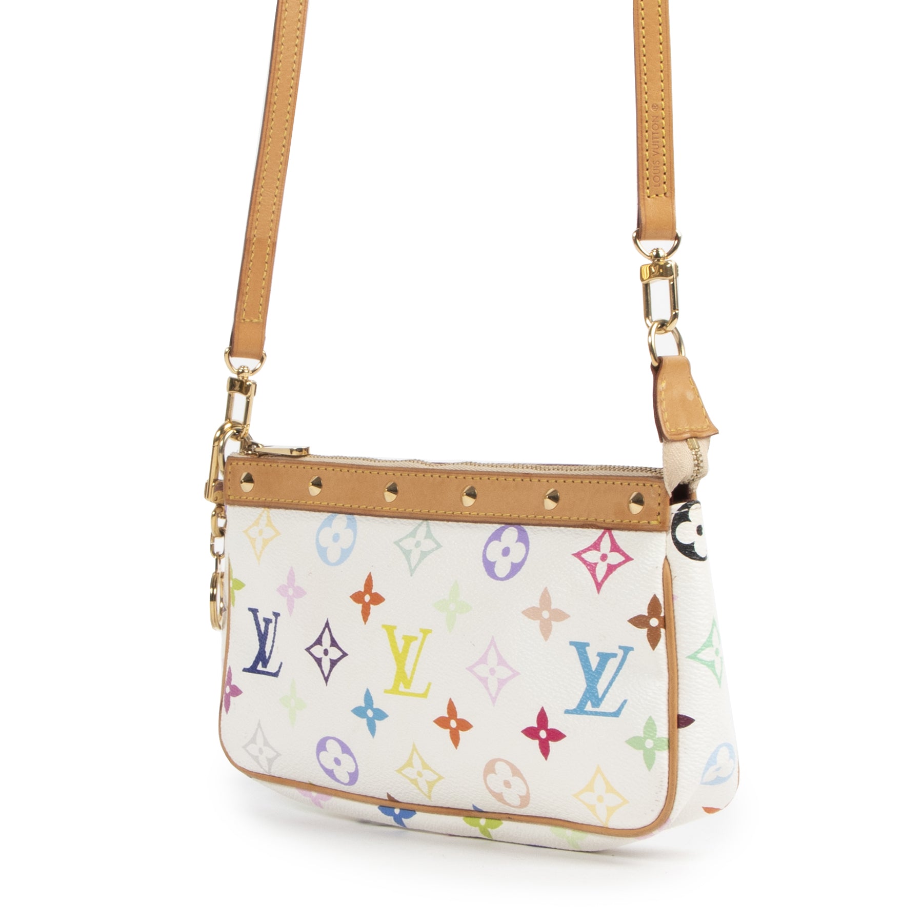 Louis Vuitton Takashi Murakami Multi Color Monogram Pochette + Strap