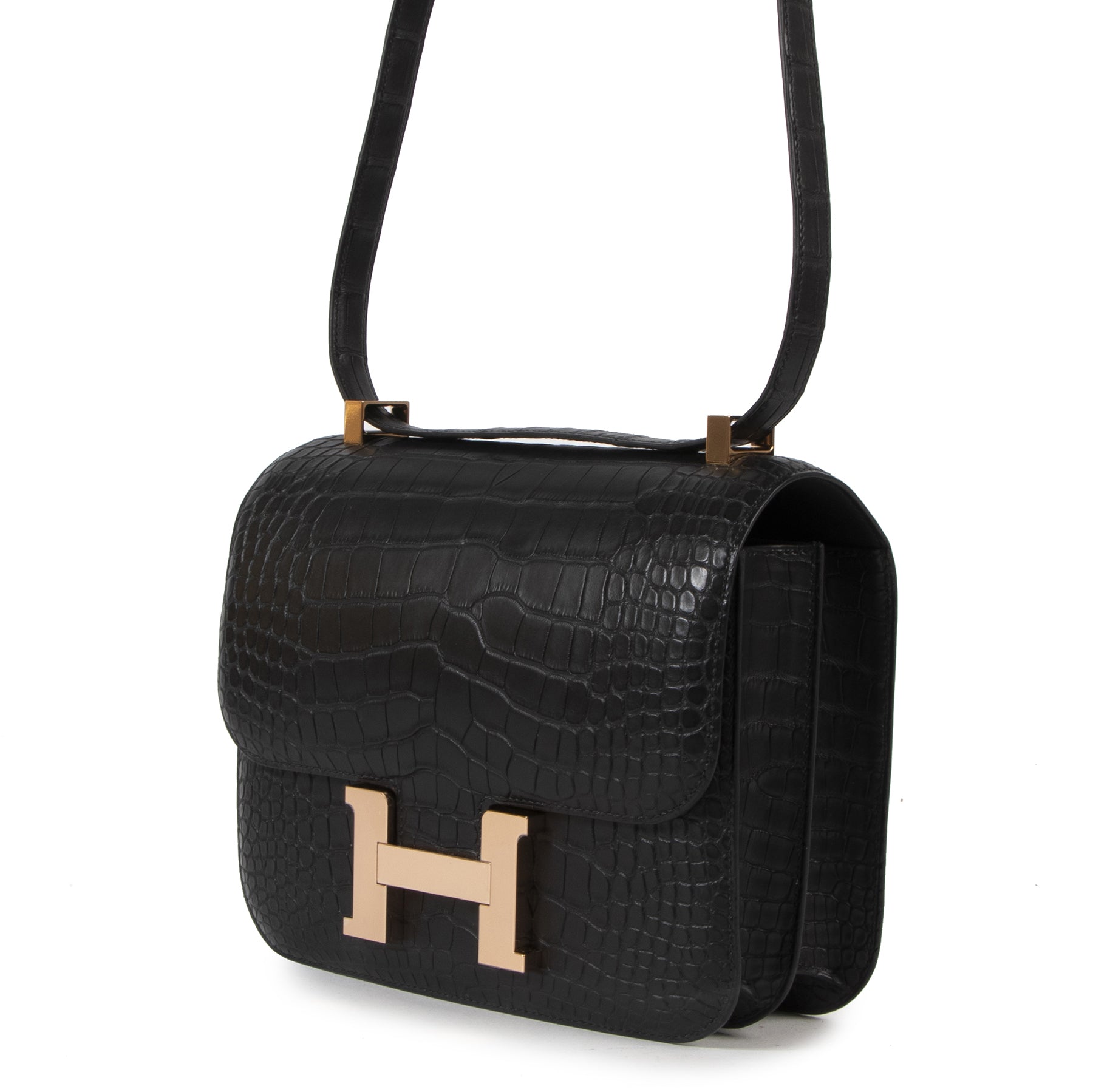 Hermès Constance III 24 Alligator Mississippiensis Matte Black