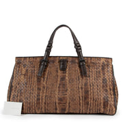 shop authentic second hand designer vintage Bottega Veneta Intrecciato Lizard Trim Large Tote Bag at Labellov.