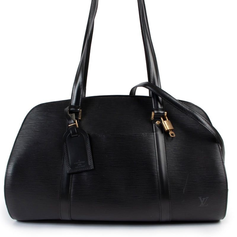 Shop authentic second hand luxury designer Louis Vuitton Solferino GM Black Epi Leather Bag at Labellov.