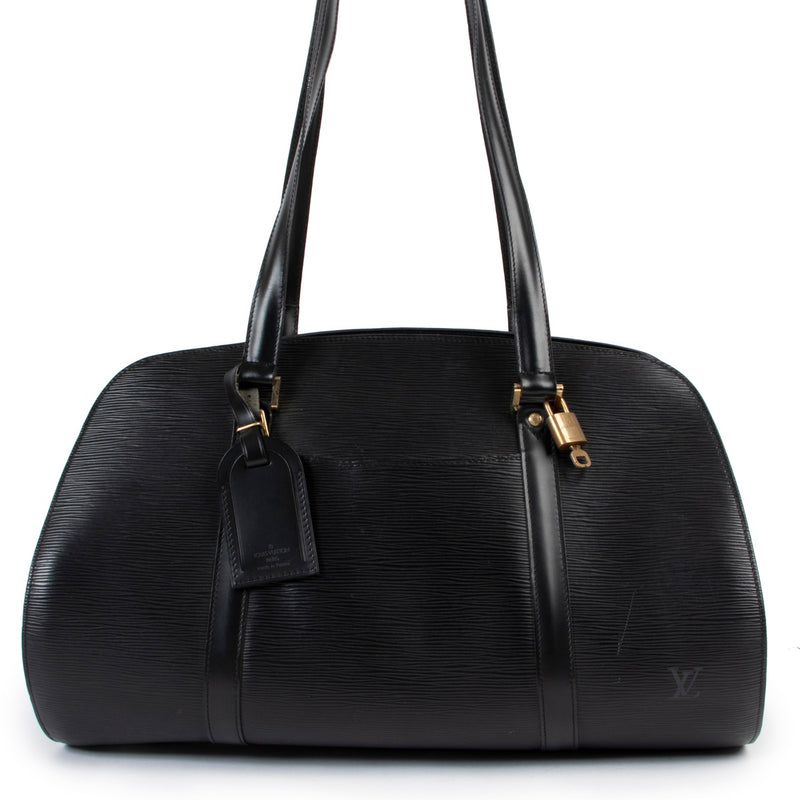 Shop authentic second hand luxury designer Louis Vuitton Solferino GM Black Epi Leather Bag at Labellov.