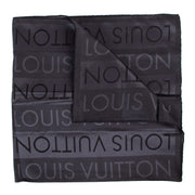 Shop authentic second hand Louis Vuitton Black Lettering Silk Twill Scarf at Labellov