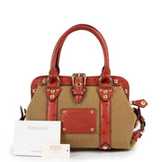 Shop safe online at Labellov in antwerp this 100% authentic second hand Louis Vuitton Green Toile Trianon Canvas Sac De Nuit Top Handle