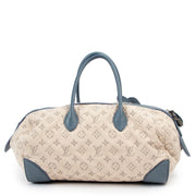 Shop authentic second hand Louis Vuitton Spring/Summer 2012 Blue Monogram Denim Speedy Round Squat MM Bag at Labellov