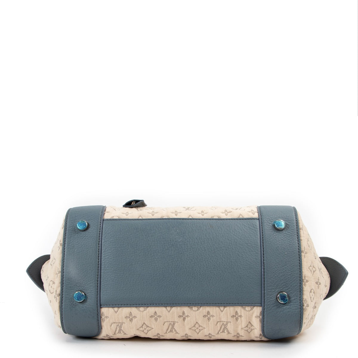 Shop authentic second hand Louis Vuitton Spring/Summer 2012 Blue Monogram Denim Speedy Round Squat MM Bag at Labellov