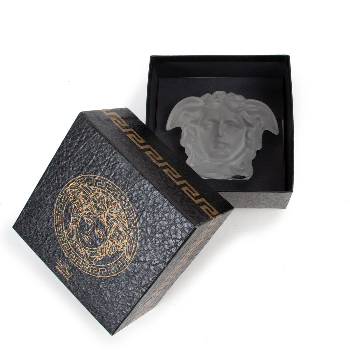 Shop luxury designer lifestyle home decor Versace Rosenthal White Crystal Medusa Paperweight at Labellov