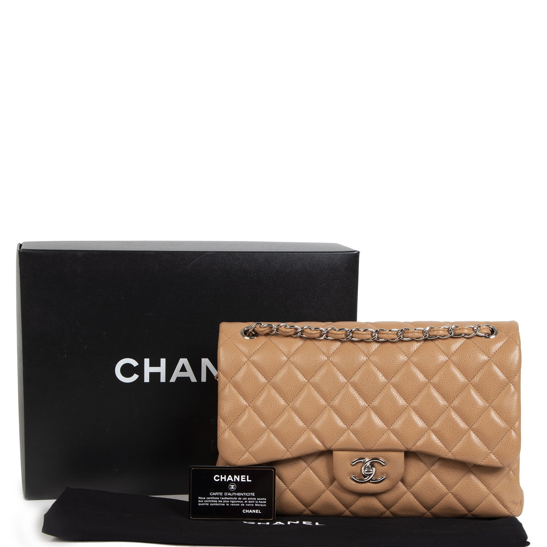 Buy and sell 100% authentic Chanel Caviar Classic Flap Bag Jumbo for the best price