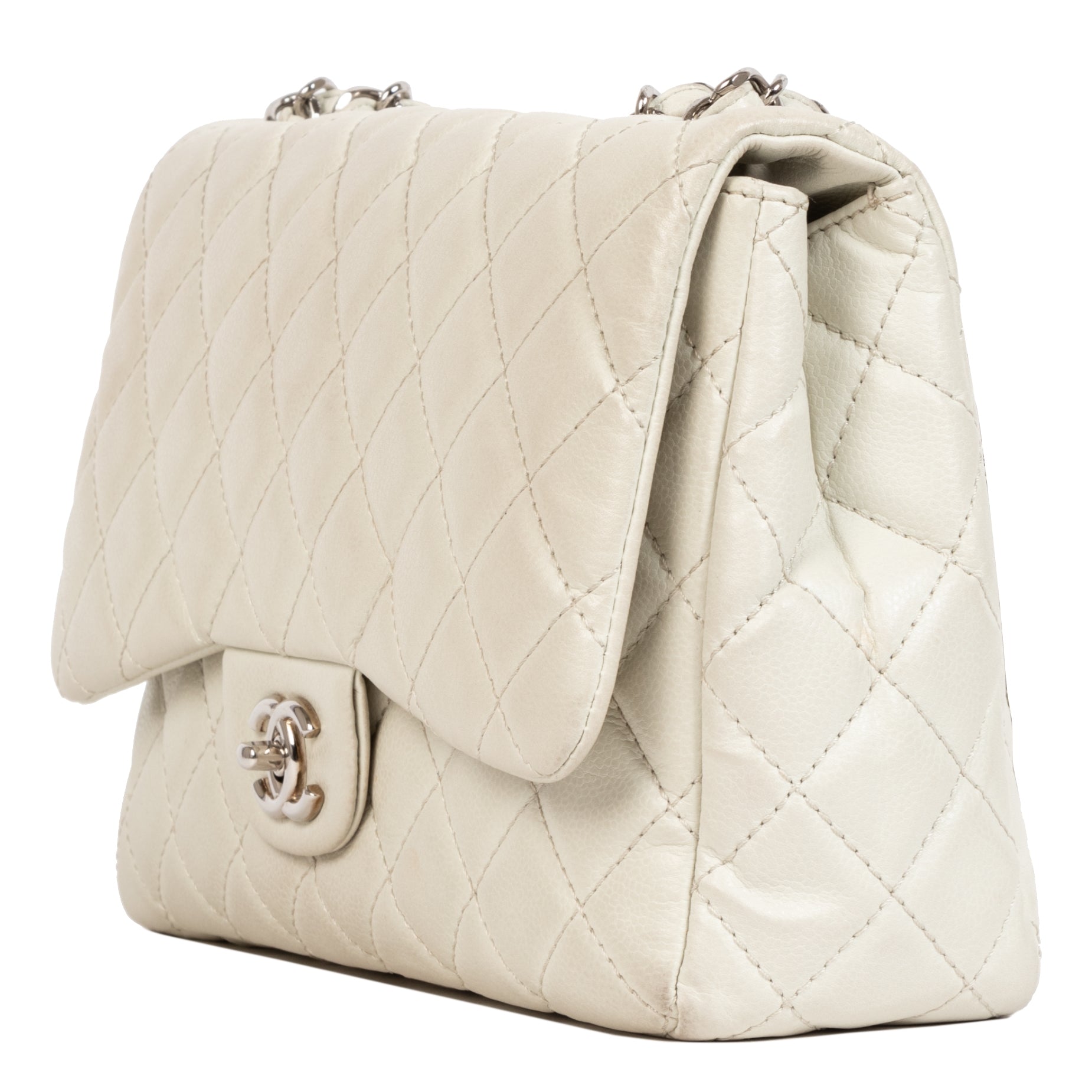 Chanel Soft Grey Classic Jumbo Flap Bag