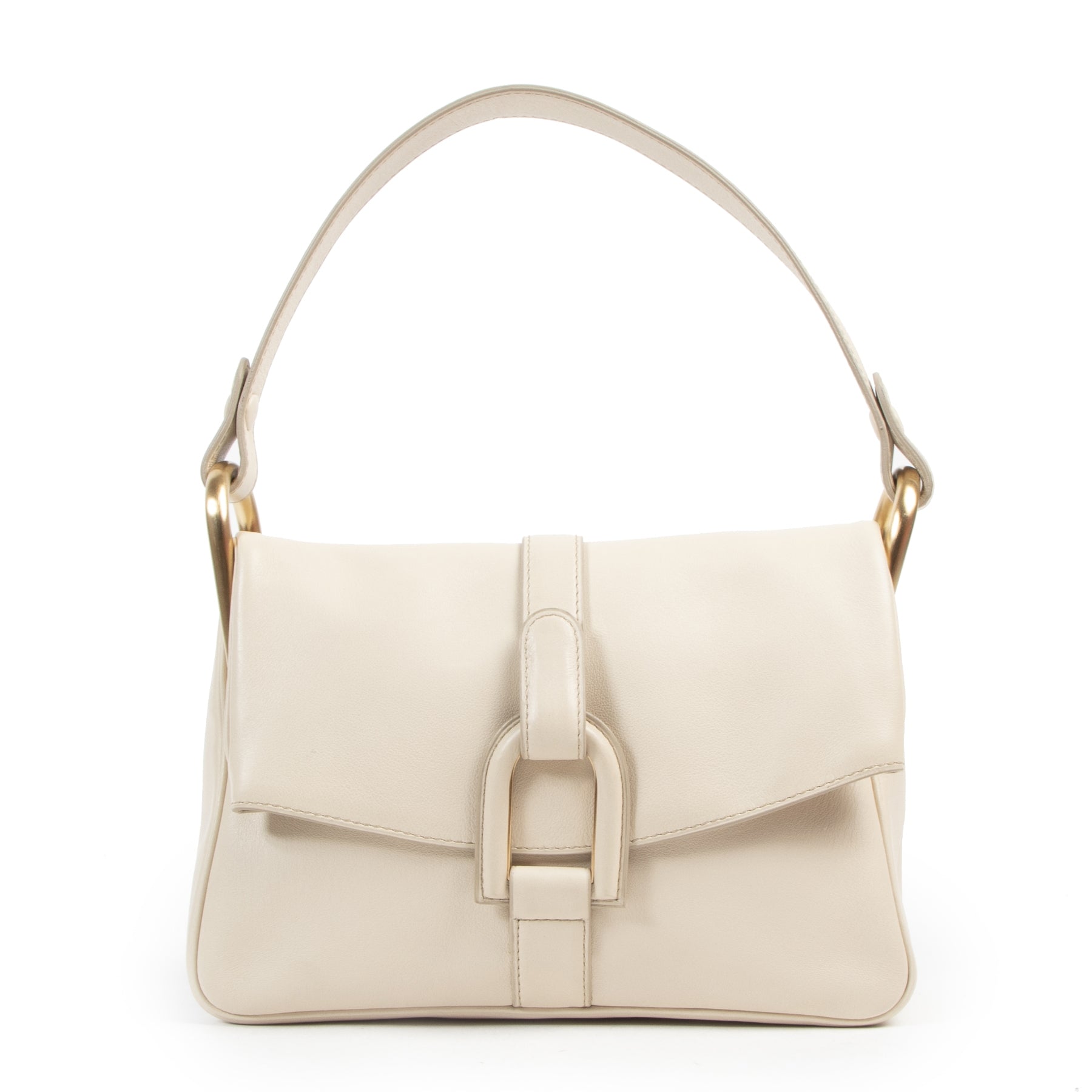 Authentic secondhand Delvaux Beige Leather Givry Shoulder Bag designer bags fashion luxury vintage webshop safe secure online shopping