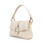 Authentieke Tweedehands Delvaux Beige Leather Givry Shoulder Bag juiste prijs veilig online shoppen luxe merken webshop winkelen Antwerpen België mode fashion