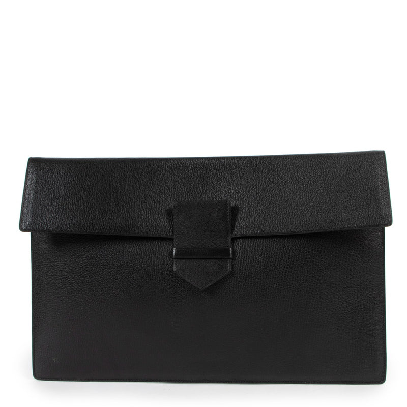 Buy an authentic second hand Delvaux Black Leather Clutch at Labellov