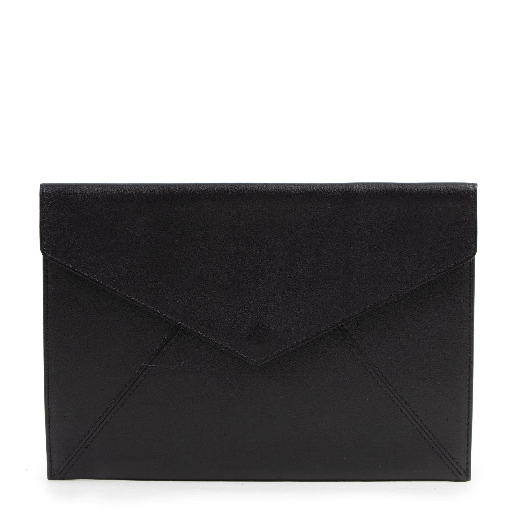 Authentic secondhand Delvaux Black Envelope Clutch designer bags fashion luxury vintage webshop safe secure online shopping