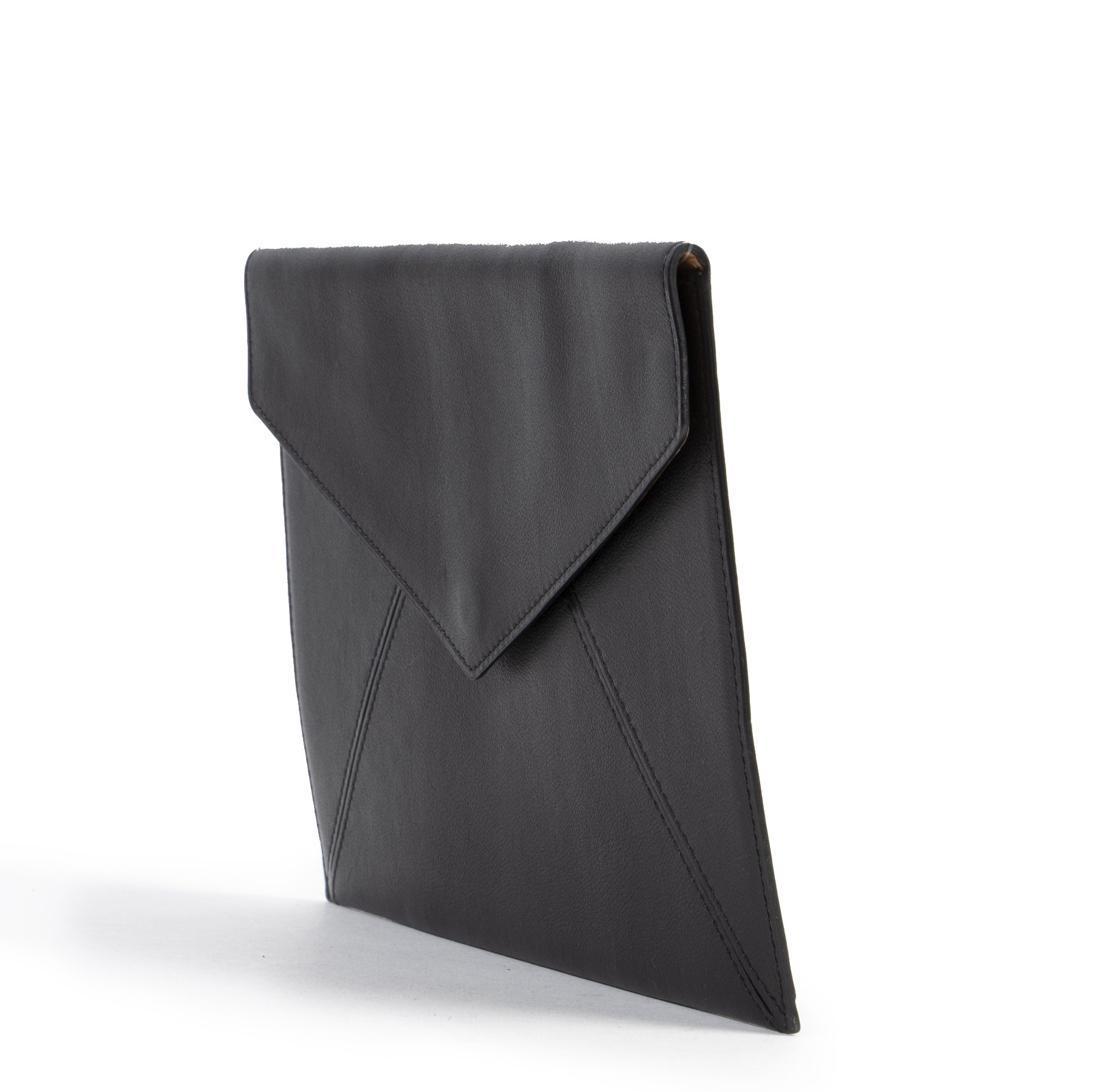 Authentic secondhand Delvaux Black Envelope Clutch designer bags fashion luxury vintage webshop safe secure online shopping