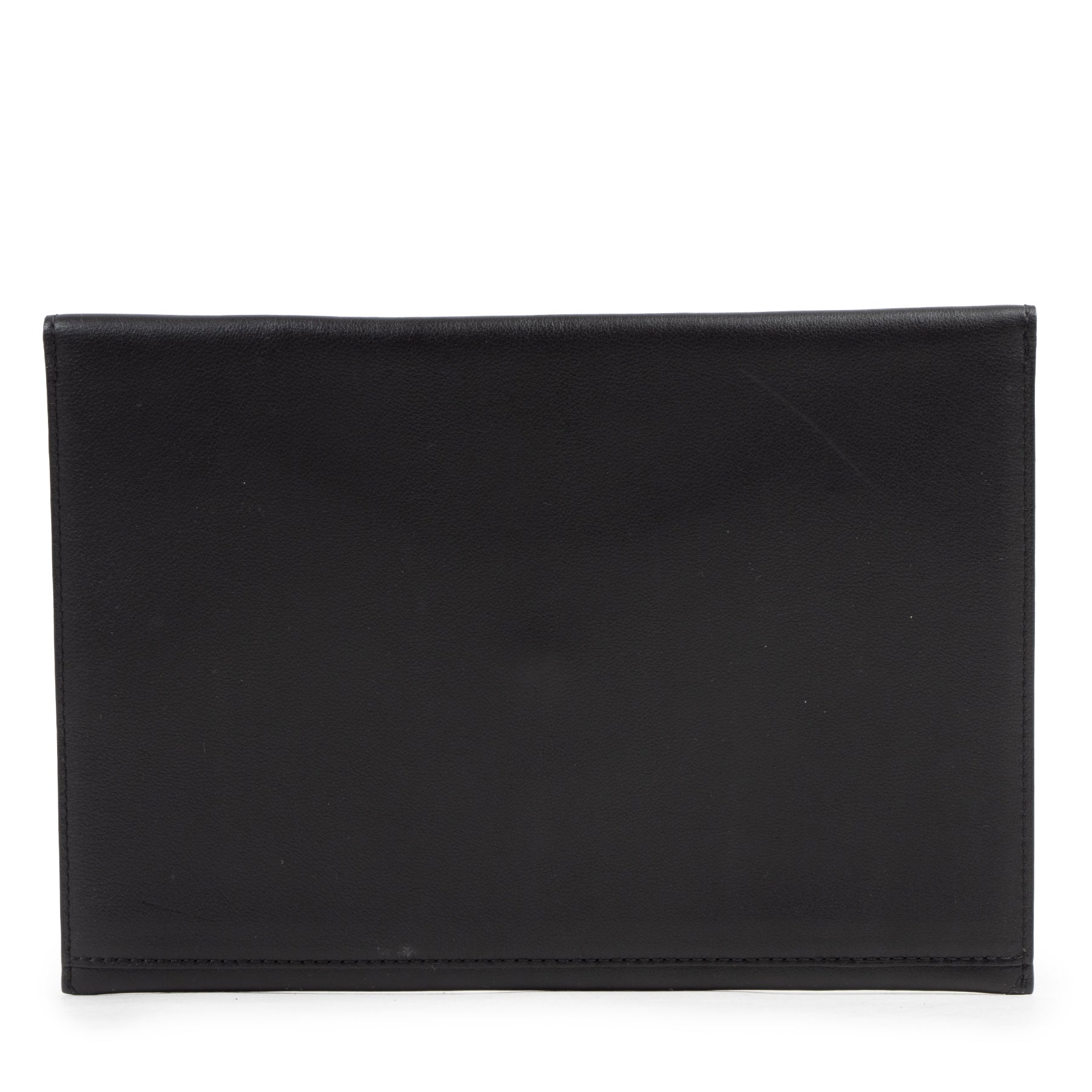 Authentieke Tweedehands Delvaux Black Envelope Clutch juiste prijs veilig online shoppen luxe merken webshop winkelen