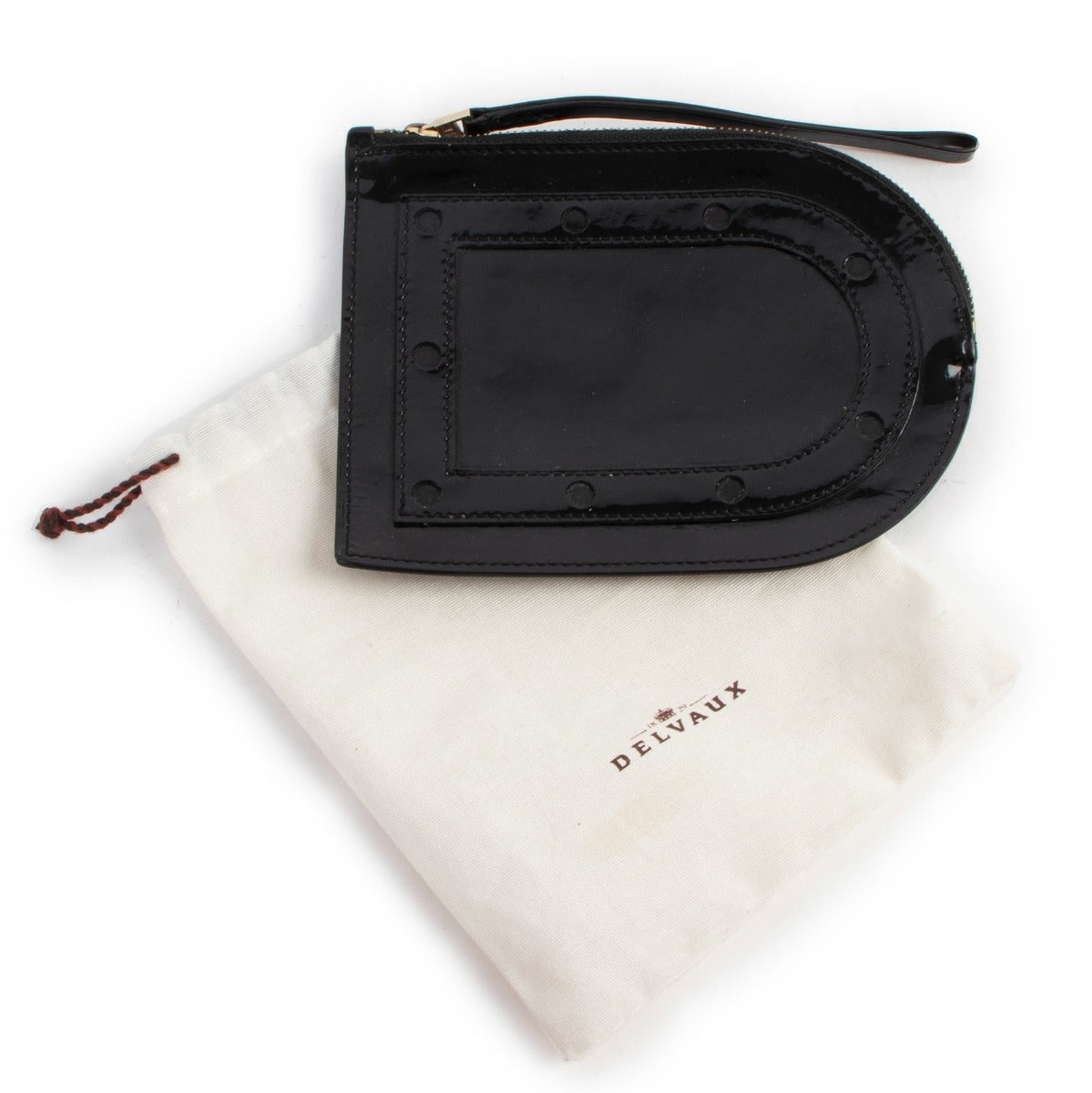 Delvaux Black Patent Leather D Multifonctions Clutch