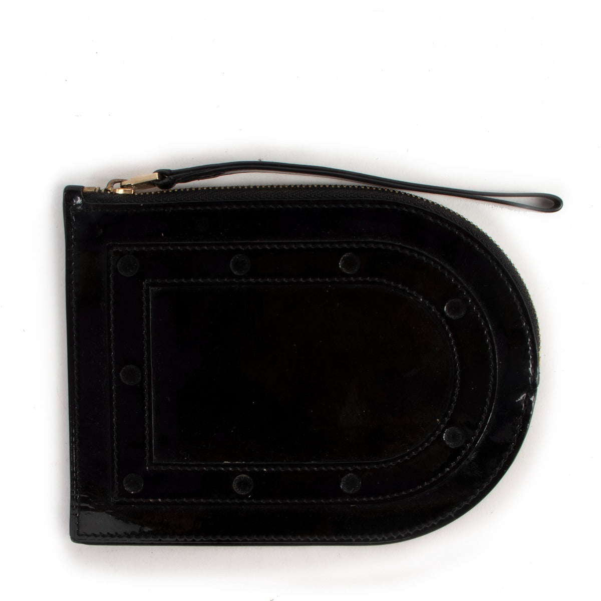 Delvaux Black Patent Leather D Multifonctions Clutch