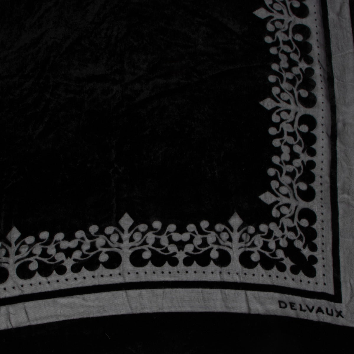 Buy an authentic second hand Delvaux Black Velvet Printed Scarf at Labellov