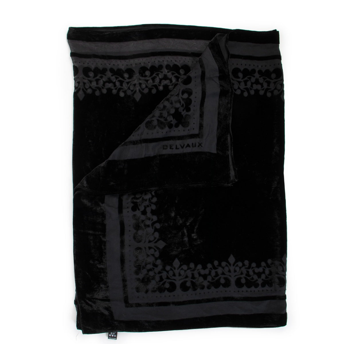 Buy an authentic second hand Delvaux Black Velvet Printed Scarf at Labellov