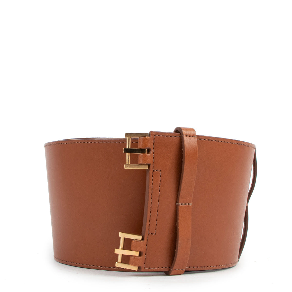 Delvaux Cognac Leather Belt