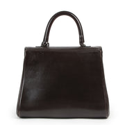 Delvaux Dark Brown MM Brillant Bag. Authentieke tweedehands Delvaux handtassen bij LabelLOV Antwerpen. Authentique seconde-main luxury en ligne webshop LabelLOV. Authentic preloved Delvaux handbags at LabelLOV Antwerp.
