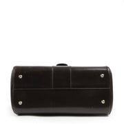 Delvaux Dark Brown MM Brillant Bag. Authentieke tweedehands Delvaux handtassen bij LabelLOV Antwerpen. Authentique seconde-main luxury en ligne webshop LabelLOV. Authentic preloved Delvaux handbags at LabelLOV Antwerp.