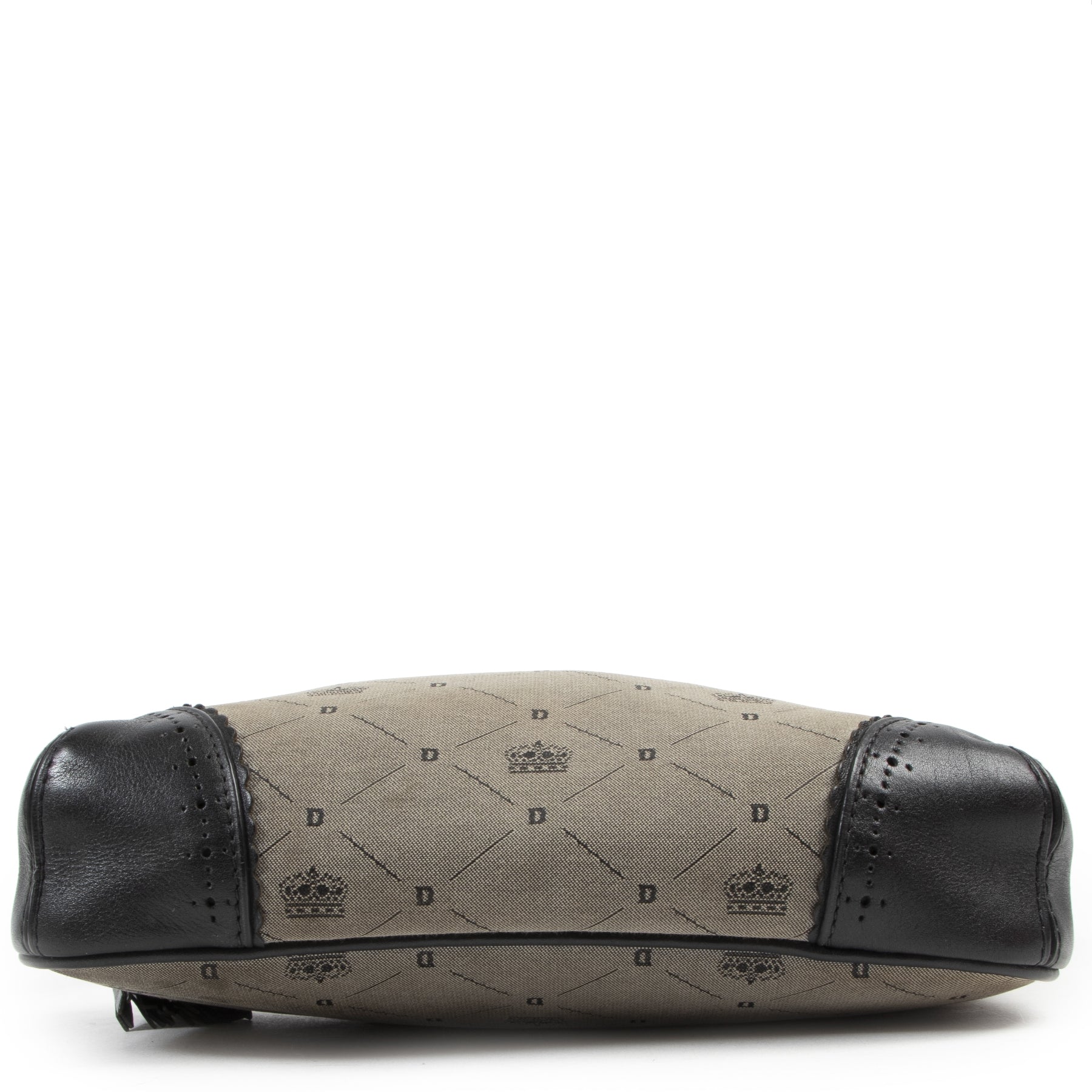 Authentieke Tweedehands Delvaux Logo Canvas Belt Bag juiste prijs veilig online shoppen luxe merken webshop winkelen Antwerpen Belgë mode fashion